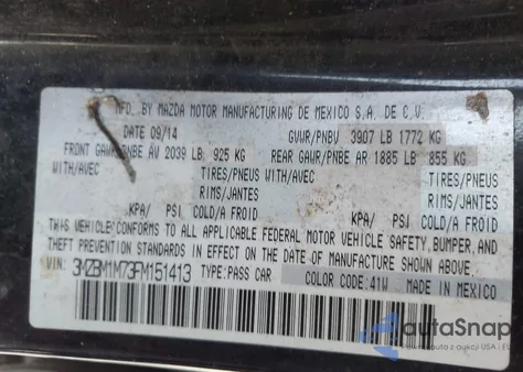 2015 Mazda Mazda3 I Grand Touring z USA, uszkodzony, nr VIN 3MZBM1M73FM151413